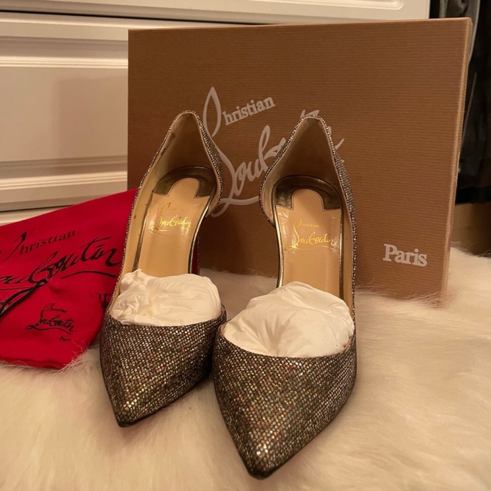 Christian Louboutin Silver Stiletto Heels